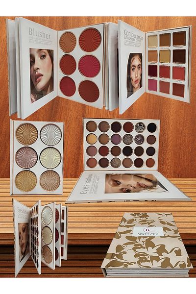 6Beauty 48 Color Book Makeup Palette: 24 Eyeshadows, 6 Highlighters, 6 Blush, and 12 Cream Contours