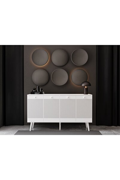 melura home MELURA KONSOL 140 CM %100 MDF LAKE AHŞAP AYAK