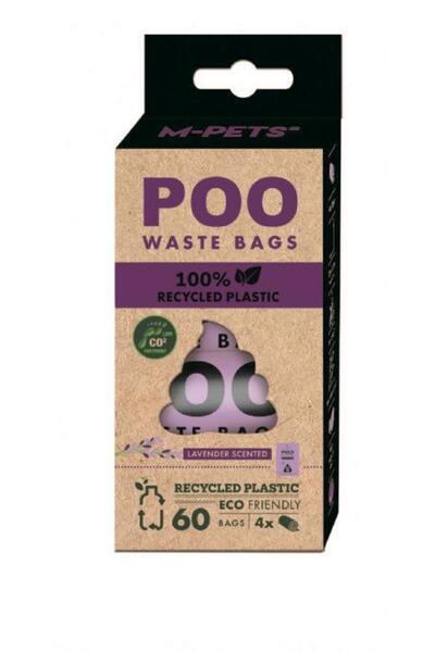 M-PETS Poo %100 Recycled Dışkı Poşeti Lavanta Kokulu 4x15 Yaprak
