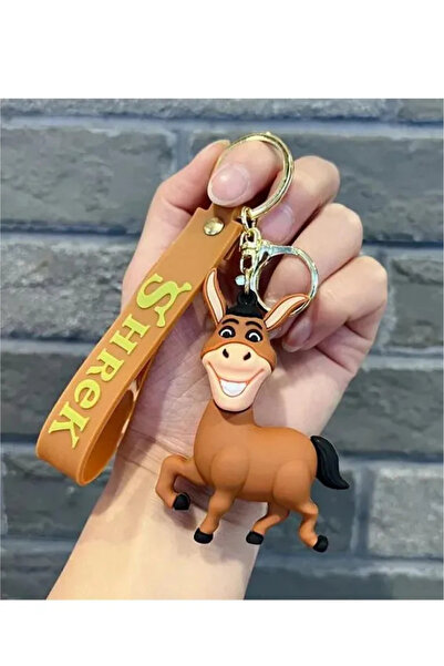 MİNGODAN 1 Adet Shrek Karakter 3D Silikon Anahtarlık Araba Çanta Cüzdan Akses...