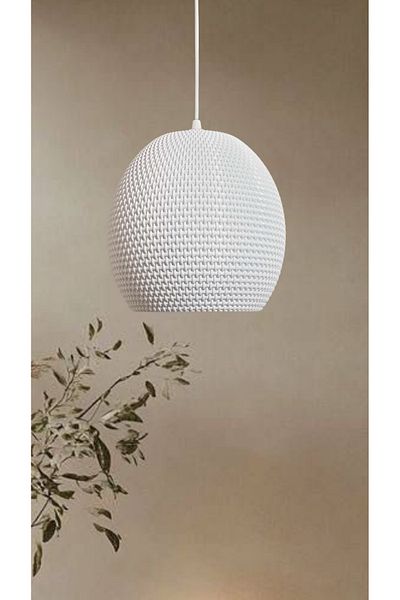 decory Shelly White Modern Textured, Pinterest Style Special Design Single Pendant Lamp Chandelier (Bioplastic) E27