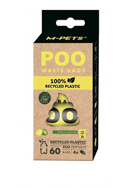 M-PETS Poo %100 Recycled Dışkı Poşeti Limon Kokulu 4x15 Yaprak