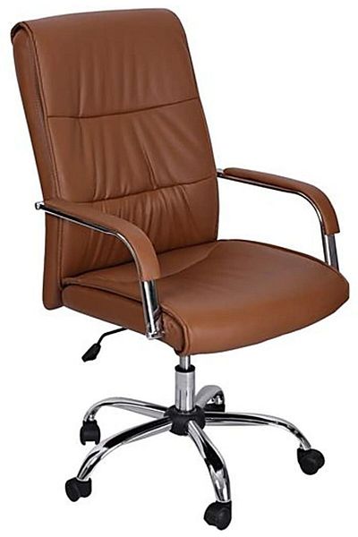 AWF AL WADI FURNITURE Brovy PVC Fabric Double Cushioned Soft High Back Office Chair, Desk Chair, Study Chair, - Brown