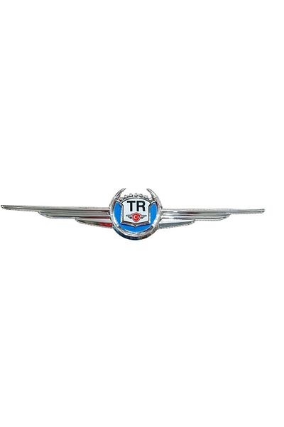 YAVAS OTO Wreath Arma Plastic Chrome Blue Frame with Tr Logo