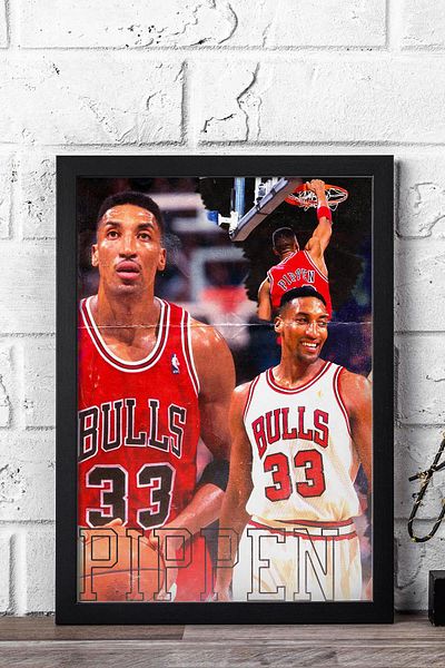 Saturn Scottie Pippen Pictură înrămată - Pictură poster NBA de baschet
