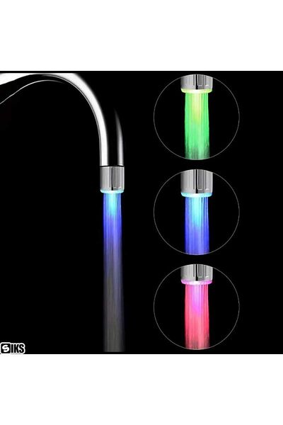 SIKS Faucet Head Nozzle Type With Ambient Colorful Led Light, Plastic, Universal, Silver