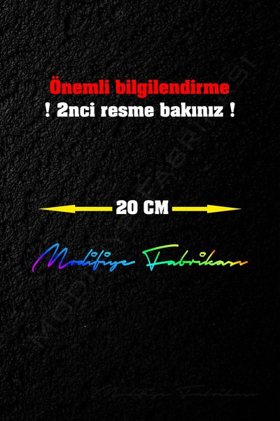 Modifiye Fabrikası Kişiye Özel Ad Soyad İmza Sticker Folyo 20x3 Cm - Hologram -