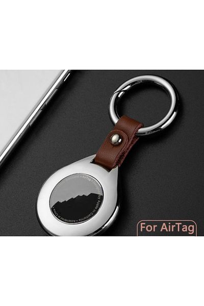 THD Breloc metalic marca THD pentru Apple AirTag, culoarea argintiu