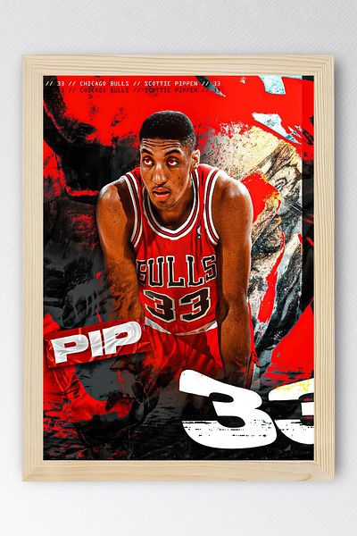 Saturn Pictură înrămată de Scottie Pippen - Pictură poster NBA Chicago Bulls