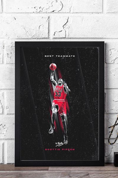 Saturn Scottie Pippen Pictură înrămată - Pictură poster NBA de baschet