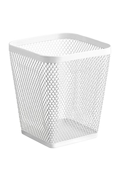 IKEA QUİCK 2 Adet Masa Üstü Kalem Kutusu Yükseklik 11 Cm İkea 2'li Set Çelik Kalemlik Beyaz Genişlik 10Cm