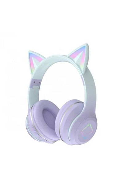 THD Over-Ear Audio Headphones for Children, J&y, Wireless, Foldable, Light Effects, Purple