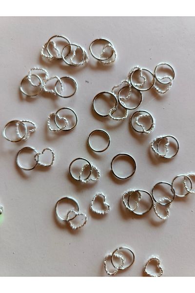 LORESİMA AKSESUAR Heart Hair Earrings 10 Pcs