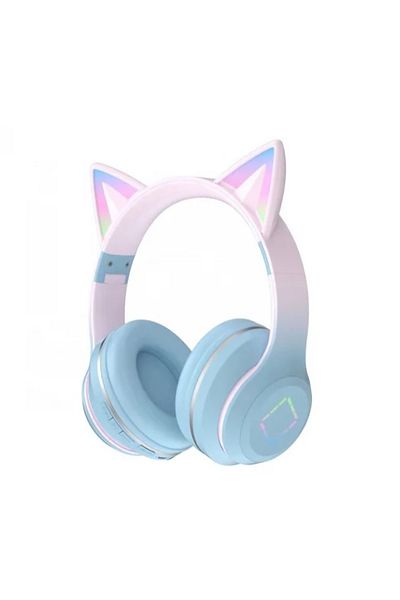 THD Over-ear headphones for children, J&amp;Y, wireless, foldable, light effects, pink