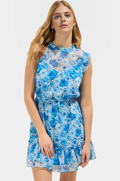PayBuy Floral Mini Dress Woven Polyester Summer Day Dress Casual Use