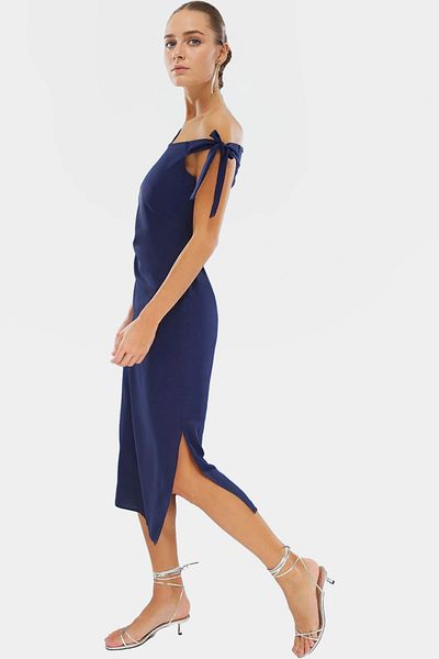 PayBuy Women's A-Line Midi Dress Summer Stylish Woven Satin Comfortable Casual Use