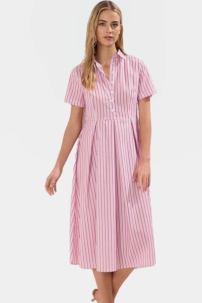 PayBuy Summer Striped Midi Dress Cotton Polyester Casual Style Long Lasting Premium Quality