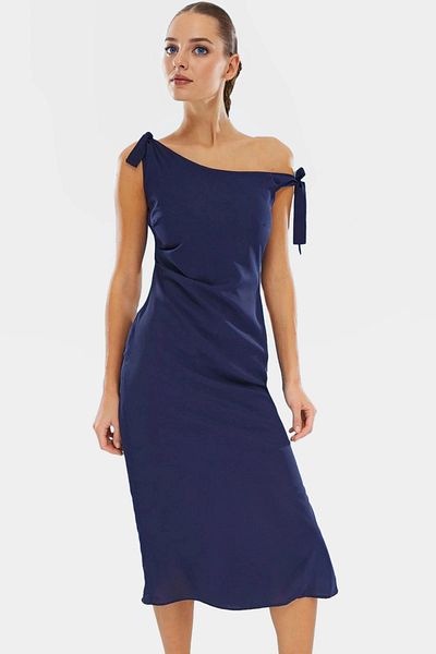 PayBuy Women's A-Line Midi Dress Summer Stylish Woven Satin Comfortable Casual Use