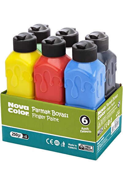 Nova Color Parmak Boyası 6x250 ml Set - Kolay Silinebilir