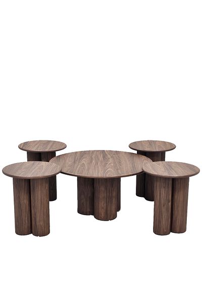 Ch 5-piece wooden tea table set