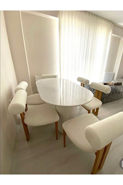 Marmorex Design Yemek Masası Beyaz Mermer