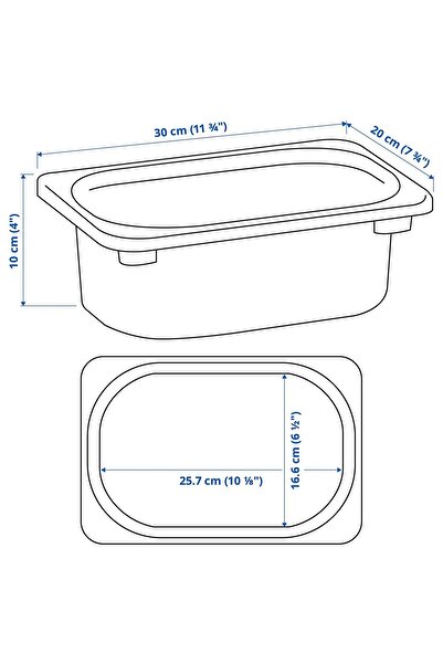 IKEA QUİCK Küçük Masa Üstü Düzenleme Saklama Kutusu 20x30x10 Cm İkea Plastik Kutu Beyaz Düzenleyici
