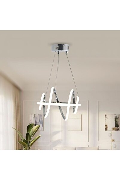 TT AYDINLATMA TT005-KR-BEYAZIŞIK TT Aydınlatma BEYAZ IŞIK LED Burgu Modeli Krom Kaplama Led Avize