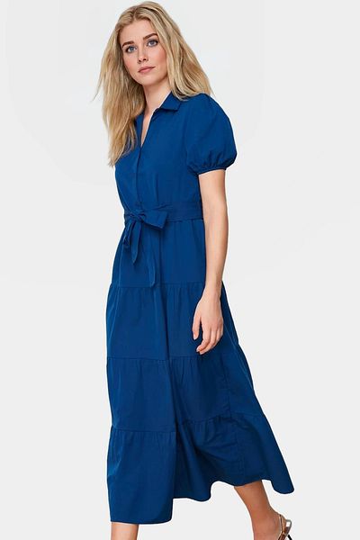 PayBuy Wide Cut Shirt Collar Maxi Terrycotton Dress Comfortable Use Special Design Stylish Appearance