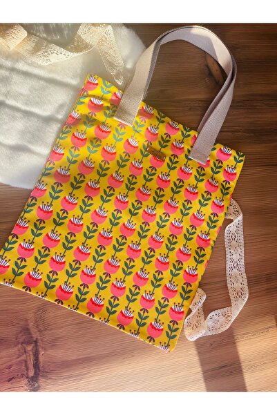 the chanta Vintage Tulips Retro Patterned Tote Cloth Bag