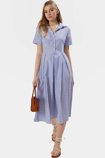 PayBuy Summer Striped Midi Dress Cotton Polyester Casual Style Long Lasting Premium Quality