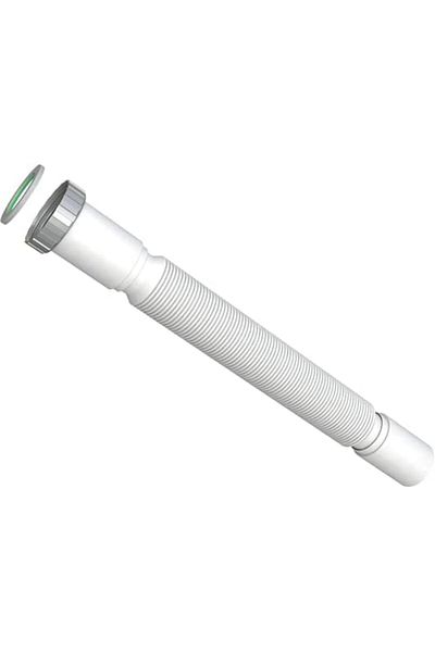 fitto Plastic Sink Hose by FITTO (1 1/4 Inch, White) - Flexible and Durable Bathroom Sink Hose with Metal