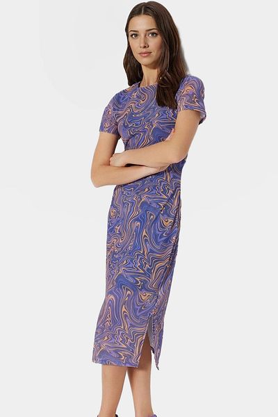 PayBuy Midi Length Tulle Dress Abstract Patterned Crew Neck Bodycon Mold Custom Design High Quality Modern Style