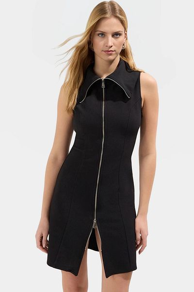 PayBuy Mini Zipper Dress Woven Polyester Summer Casual Comfortable Cut Stylish Appearance Modern Style