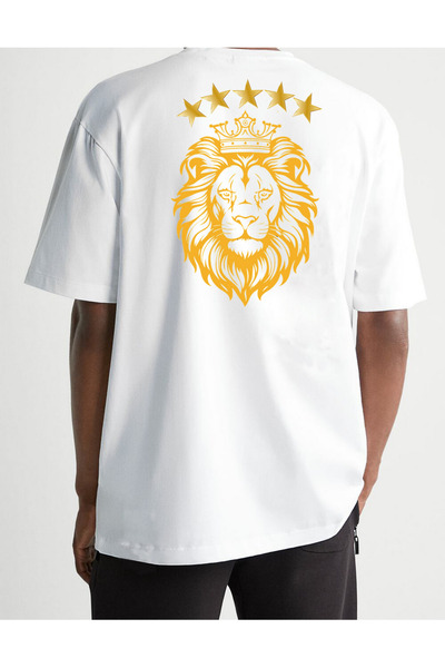 lewibafashion TRICOU BĂRBAȚI OVERSIZE CU DESIGN ASLAN 5 STELE