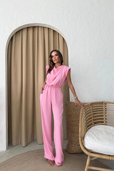 Sorridi Jumpsuit with Padded Shoulders and Belted Waist