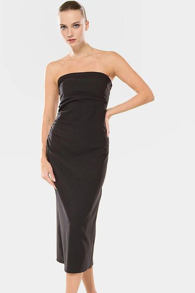 PayBuy Midi Length Woven Dress Bodycon Mold Body-Hugging Design Comfortable Use Modern Style