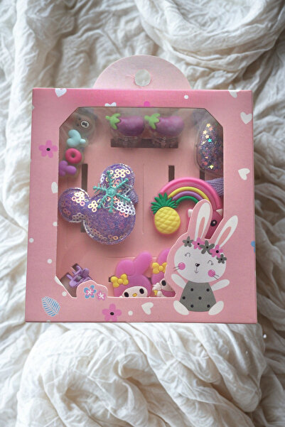 AurorAccessory Volenta Shop Set de agrafe pentru fete în cutie cu pisică figu...