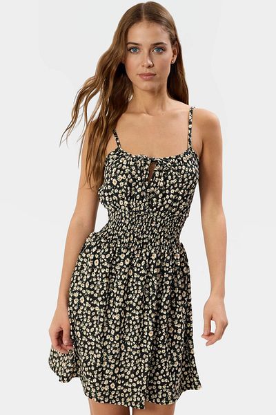 PayBuy Floral Mini Dress Knitted Fabric Bodycon Fit Casual Style Long Lasting Carefully Selected