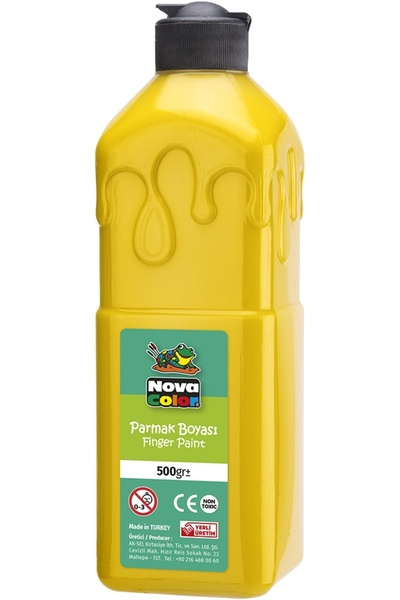 Nova Color Sarı Parmak Boyası Nova Color 500 ml - Kolay Silinebilir