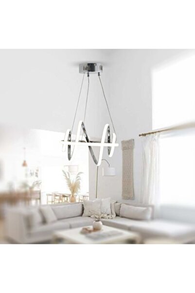 TT AYDINLATMA TT005-KR-BEYAZIŞIK TT Aydınlatma BEYAZ IŞIK LED Burgu Modeli Krom Kaplama Led Avize