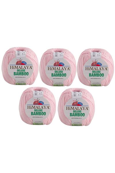 Himalaya Deluxe Bamboo, 5 Yumak, 500g Gram, Cardigan Sweater Yarn 124-06