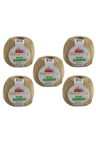 Himalaya Deluxe Bamboo, 5 Yumak, 500g Gram, Cardigan Sweater Yarn 124-32
