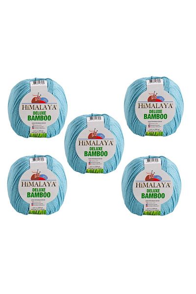 Himalaya Deluxe Bamboo, 5 Yumak, 500g Gram, Cardigan Sweater Yarn 124-16