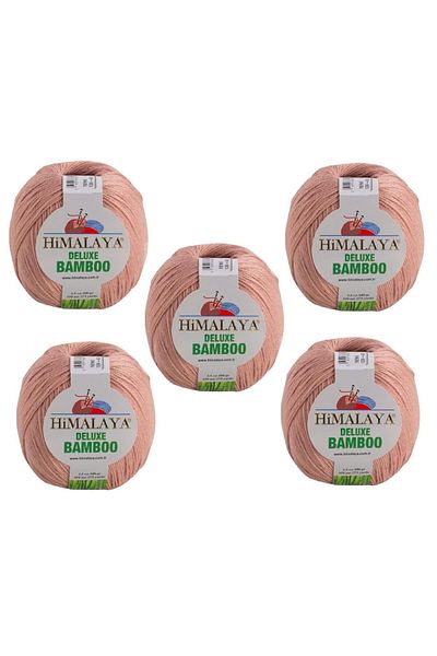 Himalaya Deluxe Bamboo, 5 Yumak, 500g Gram, Cardigan Sweater Yarn 124-43