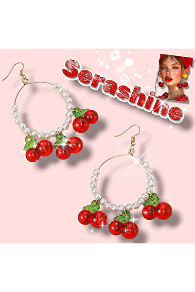 Serashine Kirazlı Küpe& Y2k Coquette Yenitrend Cherry🍒