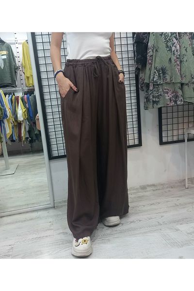 Butik Şans Lyocell Fabric Italian Trousers with Elastic Waist Pocket