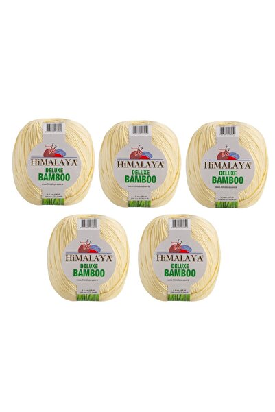 Himalaya Deluxe Bamboo, 5 Yumak, 500g Gram, Cardigan Sweater Yarn 124-03
