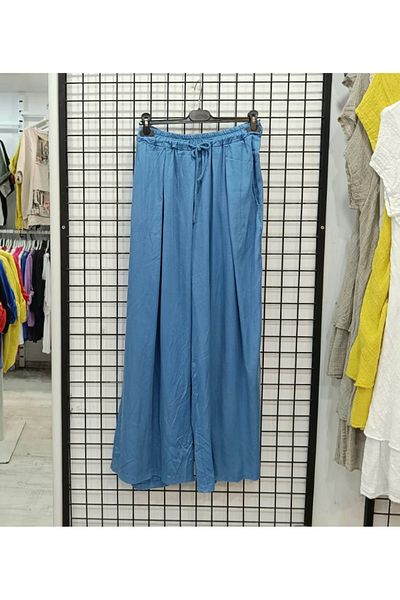 Butik Şans Lyocell Fabric Italian Trousers with Elastic Waist Pocket