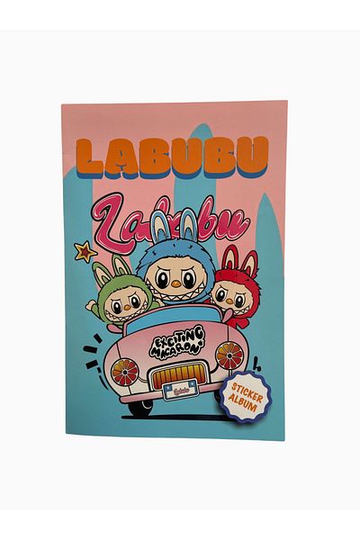Mielibon Caiet de autocolante Labubu – 16 pagini / 208 autocolante - 17×24 cm