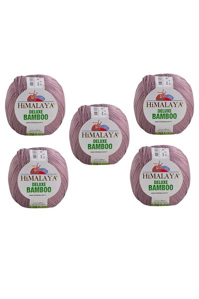 Himalaya Deluxe Bamboo, 5 Yumak, 500g Gram, Cardigan Sweater Yarn 124-34